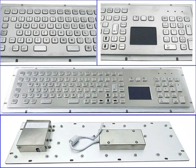 IP65 сопротивление воды черный промышленные металлические киоск клавиатура с сенсорной панели и Функция ключи повышенной прочности Нержавеющая сталь клавиатура