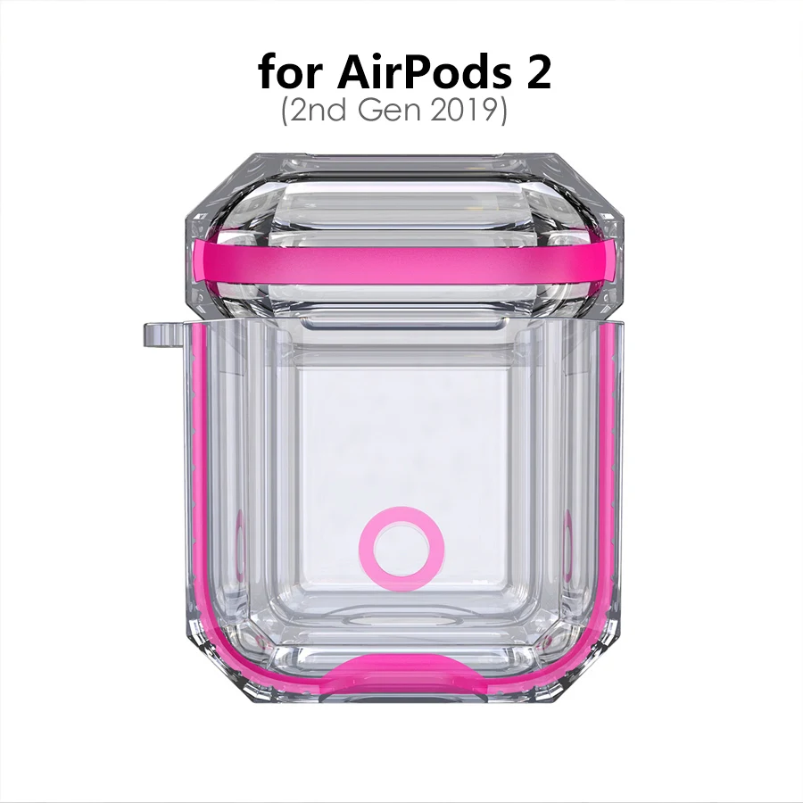(2nd Gen) Rose Red IQD для Apple AirPods чехол для зарядки 2nd Gen 1st прозрачный жесткий ТПУ Бампер защитный чехол кожа Прозрачный ударопрочный мягкий пластик - Цвет: (2nd Gen) Rose Red