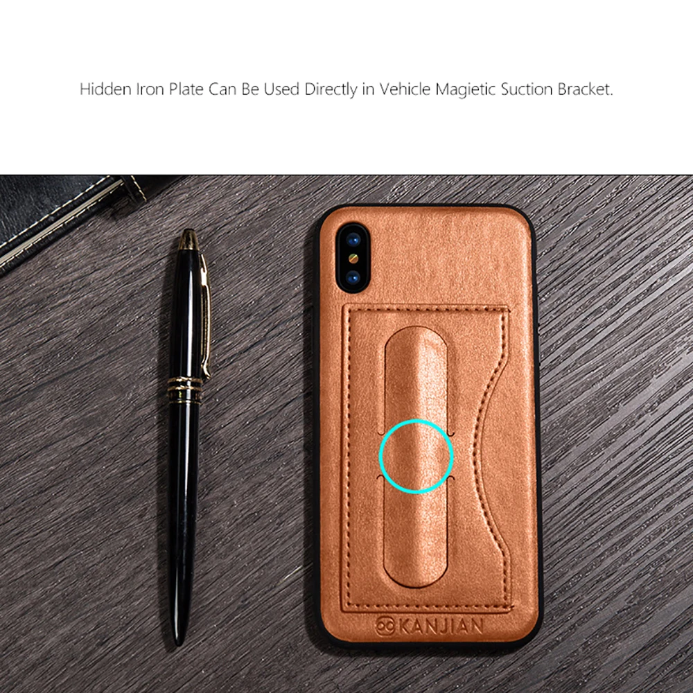 Pu Lether Luxury Phone Case for iPhone Xr Xs Max Cover 6s Plus 7 8 with Holder Red Black Green |