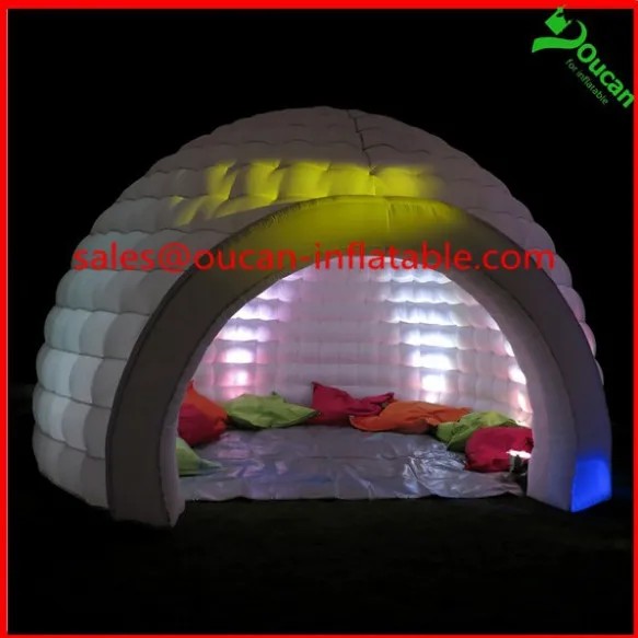 Меняющая цвет Светодиодная подсветка надувная купольная палатка igloo