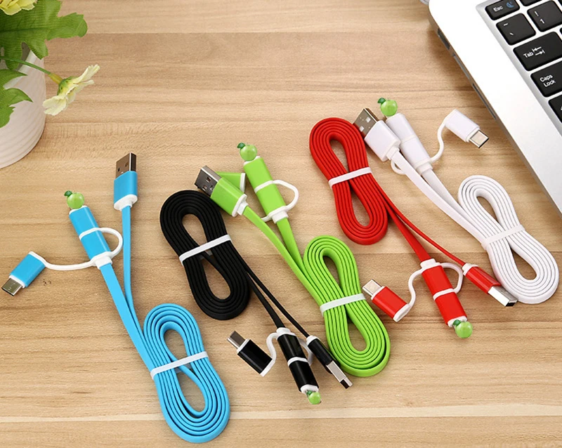Кабели USB 3-в-1 кабель для Apple для Android для huawei мобильный кабель передачи данных телефона Тип-c кабель для передачи данных один для трех