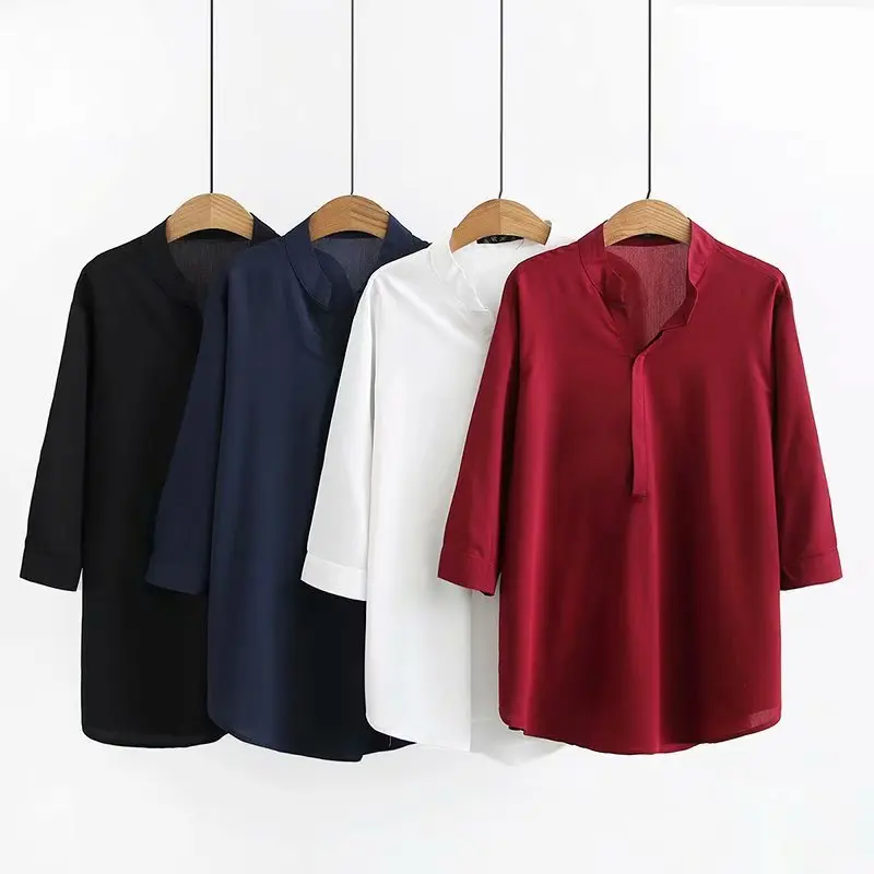 2019 Большие размеры женские блузки летняя одежда Модный повседневный свободный