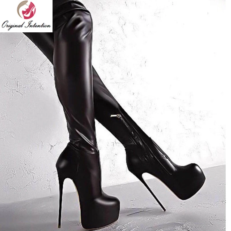 

Original Intention Extremely High Heels Women Thigh High Boots Sexy Platform Over-the-knee Chaussures Femme Shoes Woman Size 20