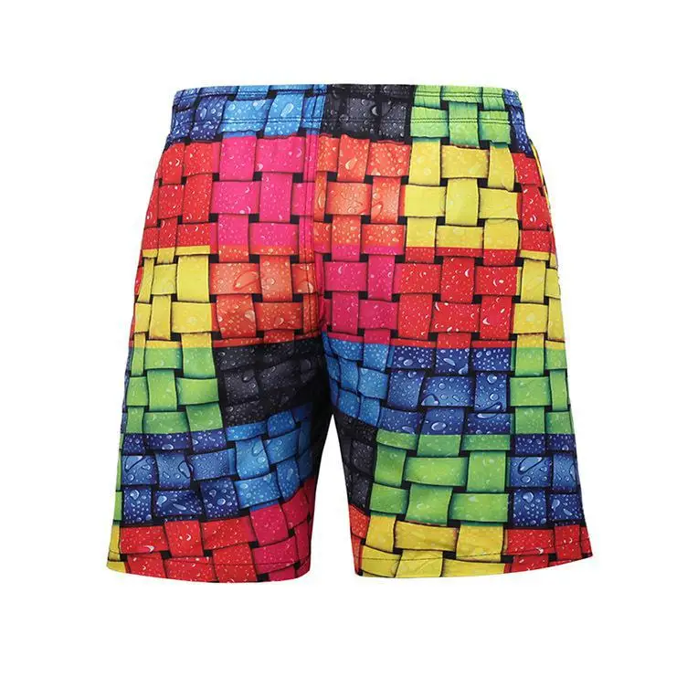 

summer Brand Board Shorts grid print Mens Beach Swimwear Swim Short Trunk Bermudas Man Boardshorts Male Sweatpants