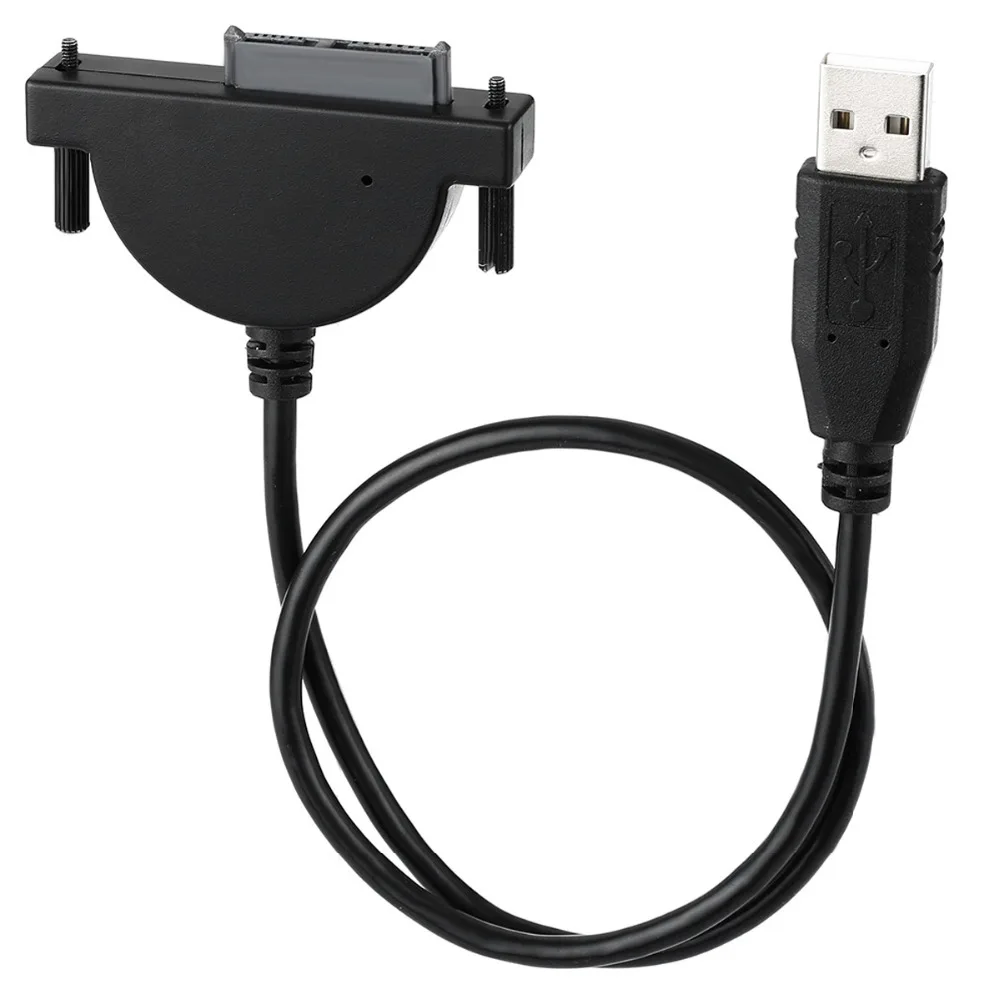 

USB 2.0 to Slimline SATA 7+6 13Pin for DVD CR-ROM Drive Adapter Cable with Thumbscrew Locking