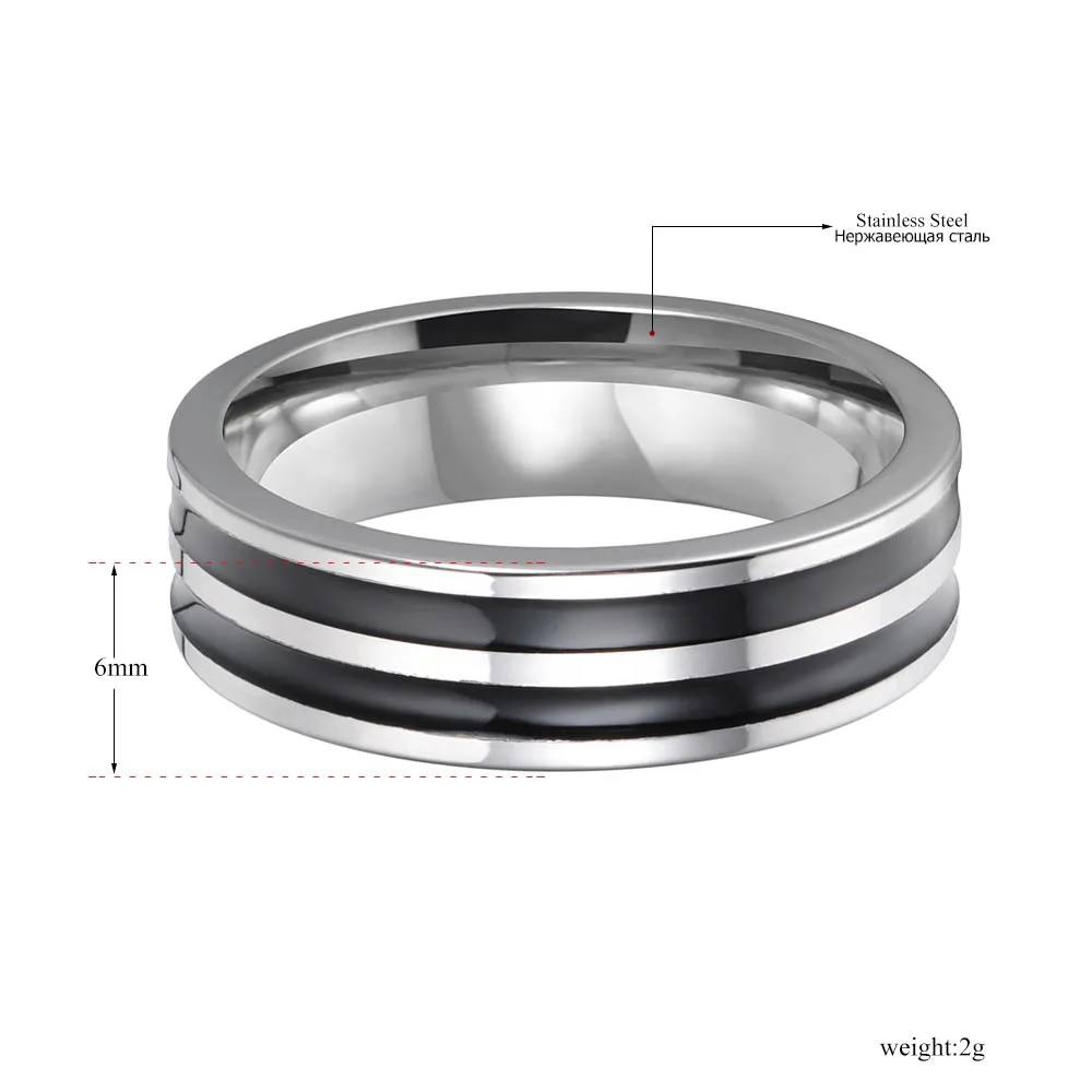 JeeMango Trendy Jewelry Ring Simple Design Hoop Titanium Stainless Steel Anniversary Rings For Women Men Anillos Mujer JR17148