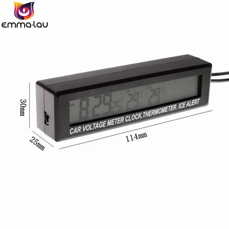3 в 1 Автомобильный цифровой термометр с ЖК дисплеем и часами|temperature meter|meter