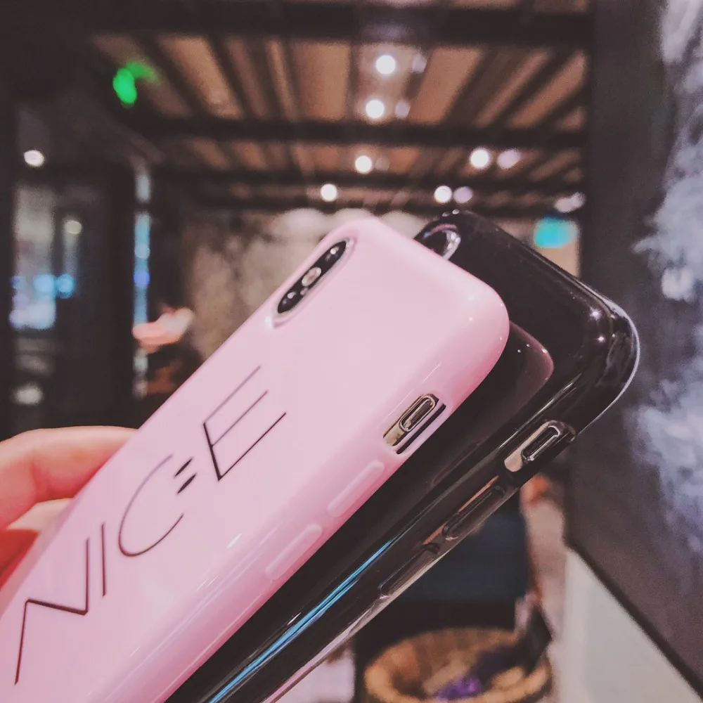 Милый чехол с буквенным принтом для телефона iphone 8 7 Plus XS Max XR X 10 мягкий силиконовый