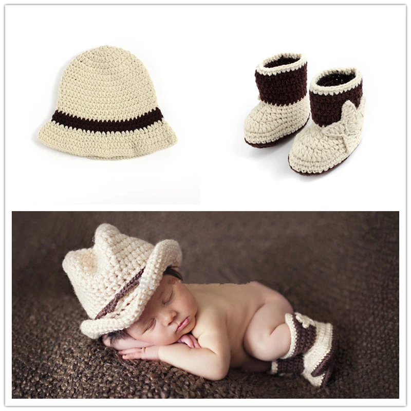 Комплекты для новорожденных из 2 предметов модные ковбойские детские вязаные
