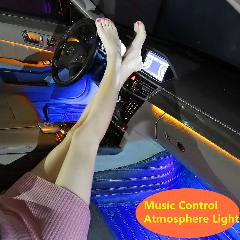 Сова LED 4 шт. автомобильные RGB Светодиодные полосы музыкальное управление