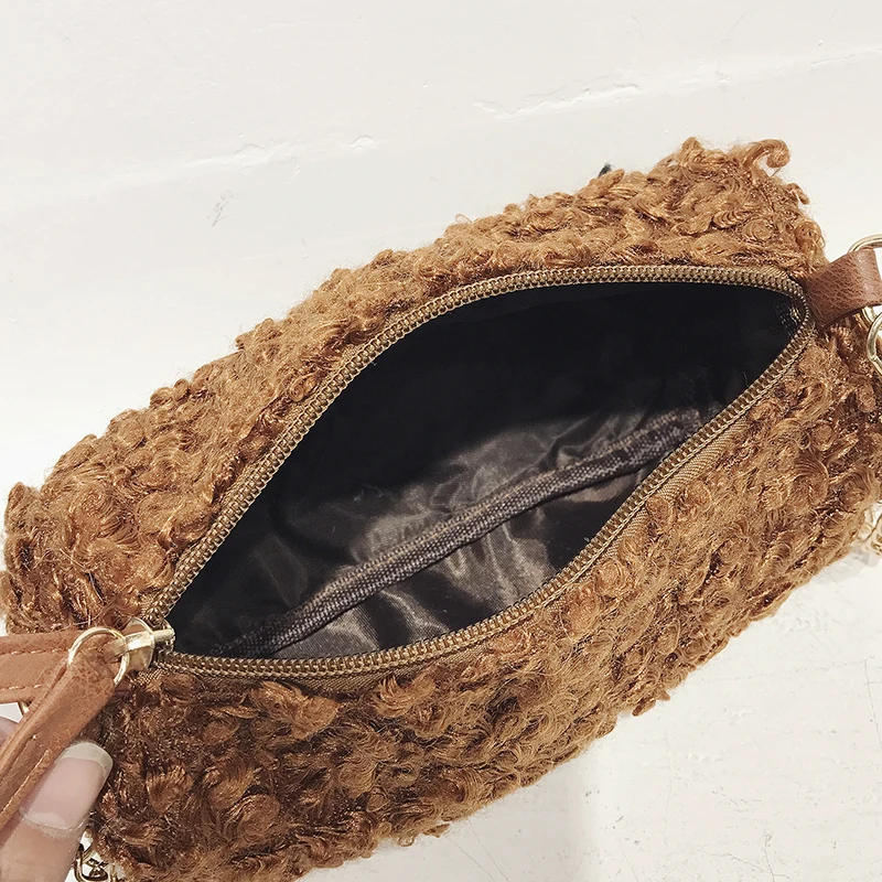 Модные женские туфли плюшевые Сумки сумки на плечо Повседневное велюр большой