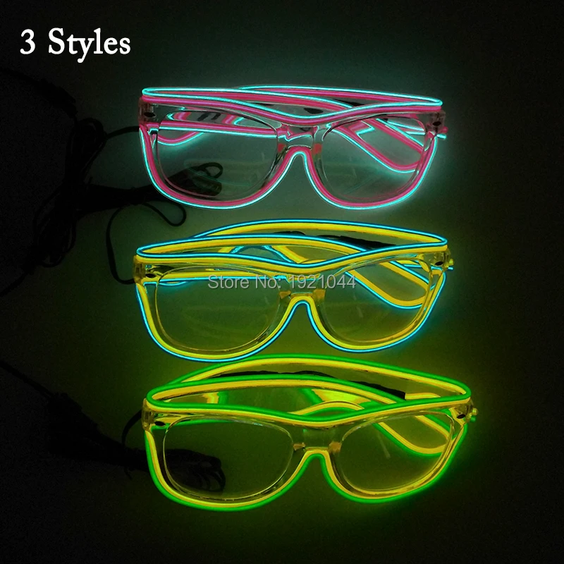 Неоновый светильник очков хит продаж DC 3V звуковая активация Мощность по 2 AAA