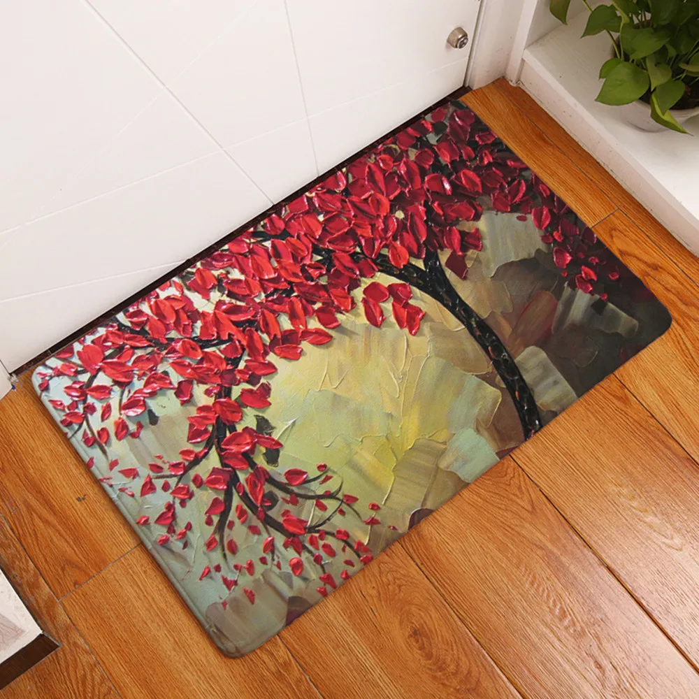 Фланель Коврик картина маслом дерево коврики для ванной Спальня ковры Non Slip40x60CM