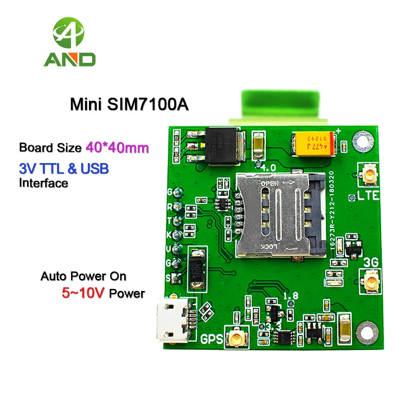 Коммутационная плата 4G беспроводная тестовая с интерфейсом UART TTL мини-плата pcb FDD