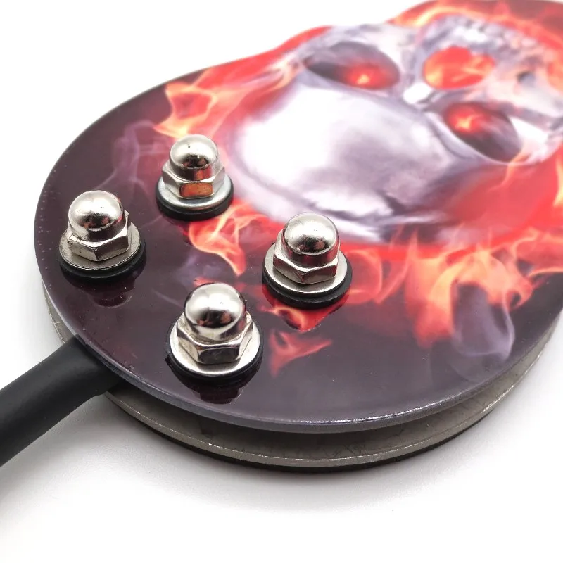 Handmade Stainless Steel Tattoo Foot Pedal Switch with Custom Skull Design