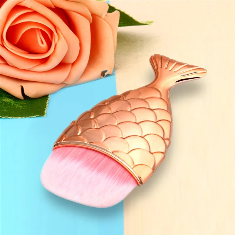 Горячая Красота рыбья чешуя макияж кисти для красоты рыбий хвост нижний порошок