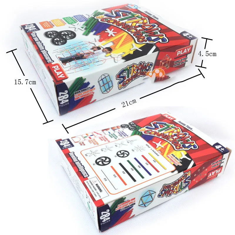 4D DIY Пластиковые toys180шт пластиковые трубы + 100 шт соединители соломенные бои