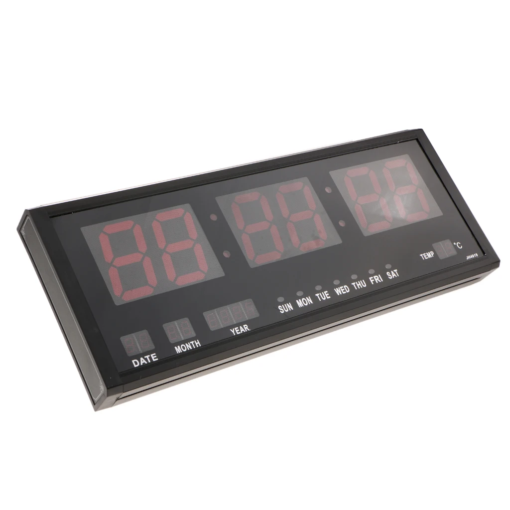 Digital LED Calendar Clock Large Jumbo Display Desk Wall Clock With Thermometer Temperature Display US Plug