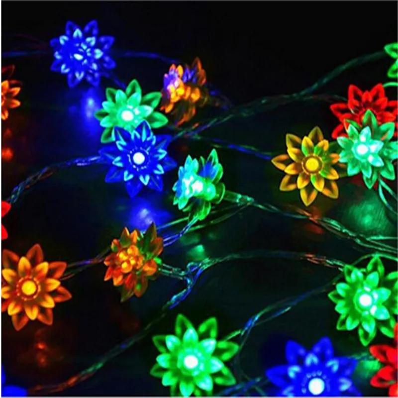 Светодиодная гирлянда с цветами лотоса 220 В 5 м 28 светодиодов|fairy lights|string fairy lightspatio