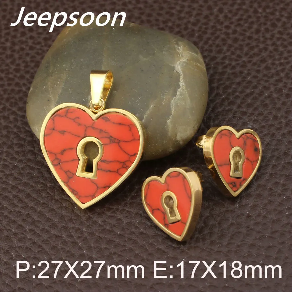 Комплект женских ювелирных изделий из нержавеющей стали 2 цвета|earrings set for women|pendant