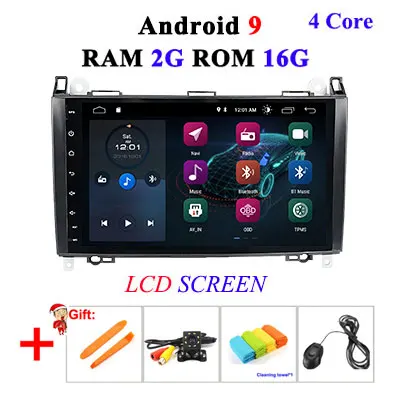 DSP ips 9 ''автомобильный радио мультимедиа 2 Din 4G Android 9 dvd gps для Benz/B200/A B класс/W169/W245/Viano/Vito/W639/Sprinter W906 OBD2 - Цвет: 2G 16G LCD