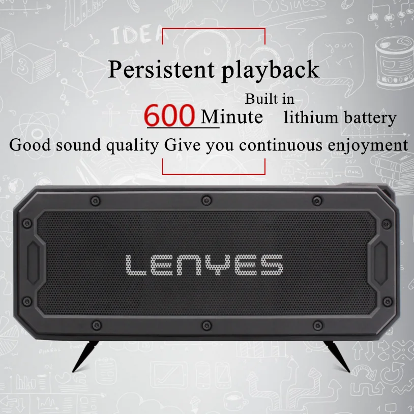 New IPX7 Loudspeaker Bluetooth Speaker 40W Black 360 Degree Surround Waterproof Drop Wireless Support TF AUX | Электроника
