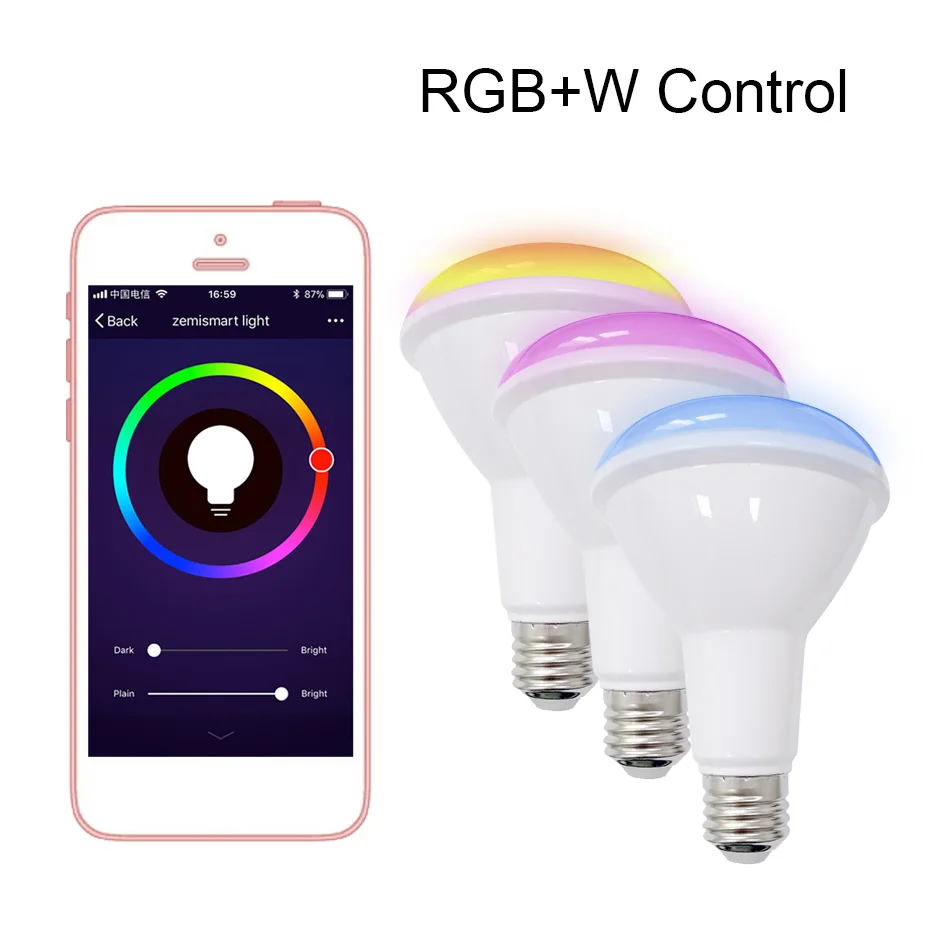 Умная WiFi RGBW Светодиодная лампа работает с Alexa Echo Google Home Assistance IFTTT Поддержка