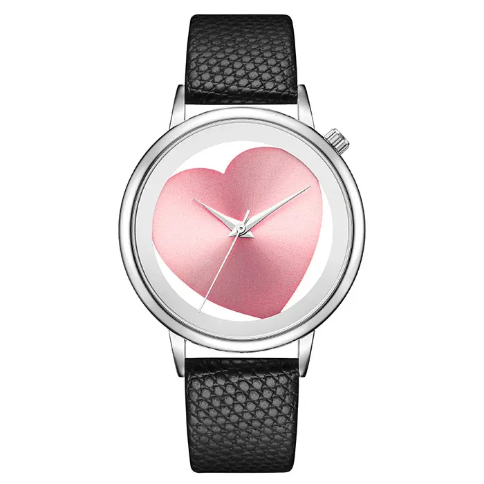 Leather Pink Креативные полые женские кварцевые часы Аналоговые черные часы из нержавеющей стали с сетчатым ремешком брендовые Дизайнерские наручные часы модное платье Relogios - Цвет: Leather Pink