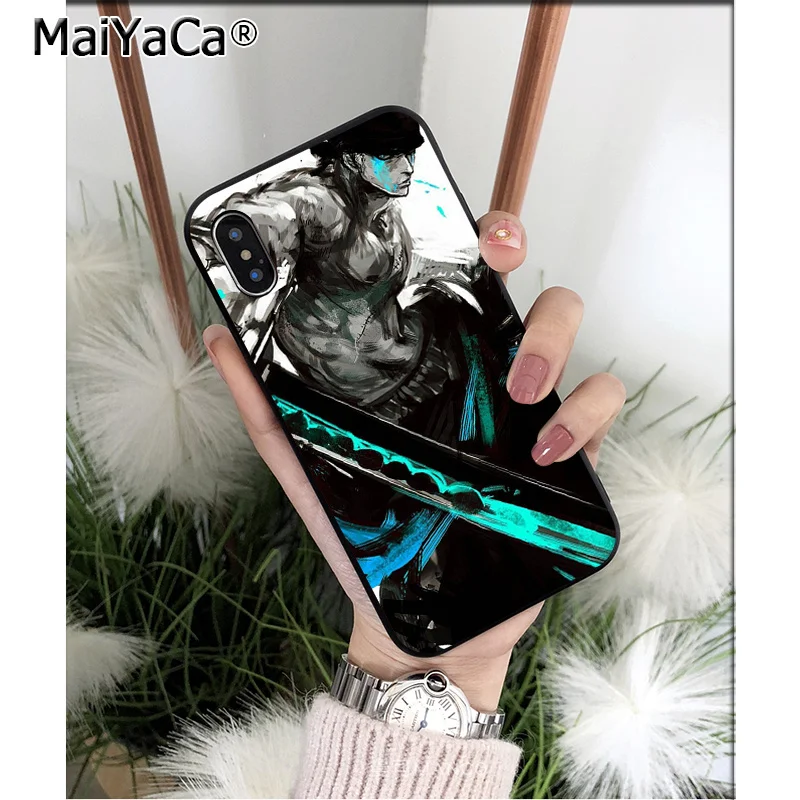 A15 MaiYaCa one piece Monkey D Луффи Зоро ТПУ мягкий черный чехол для телефона iPhone X XS MAX 6 6S 7 7plus 8 8Plus 5 5S XR - Цвет: A15