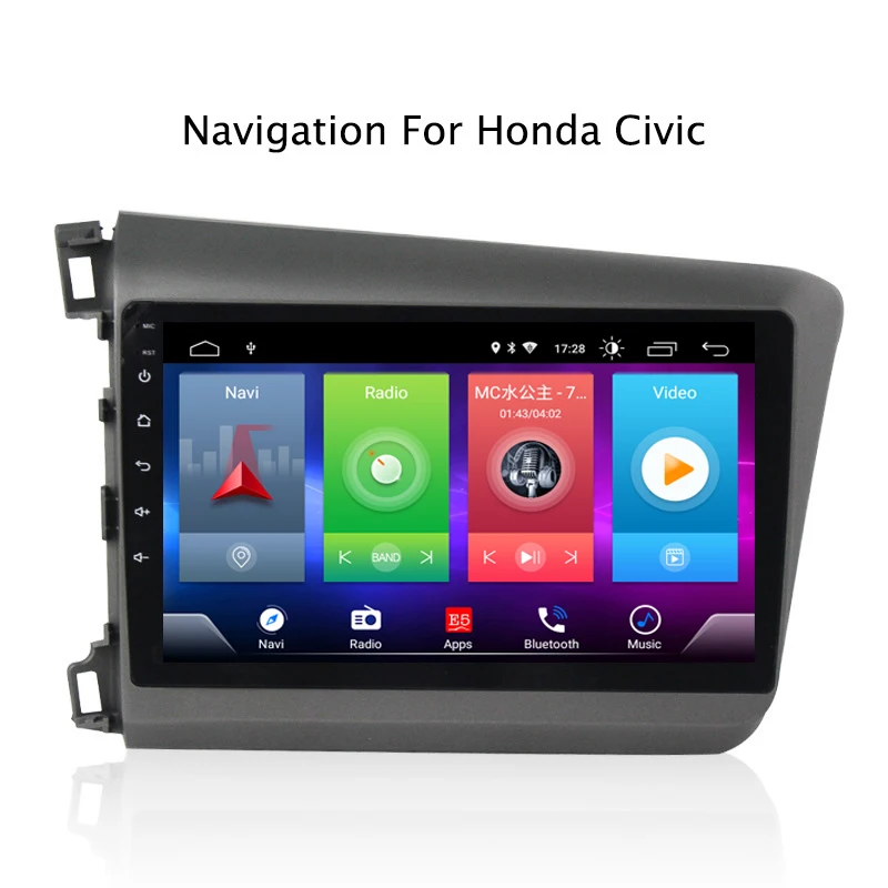 Автомобильный Android 8,1 мультимедийный плеер для Honda Civic LHD 2012-15 навигационное устройство GPS USB рулевое колесо bluetooth управление Поддержка