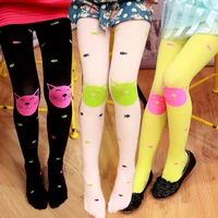 autumn new high quality children girls tights velvet candy colors cute cat fish tights for baby kids girls pantyhose stocking