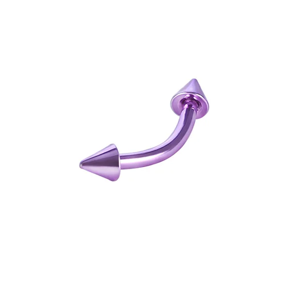 B-Purple 1 шт. 16 г изогнутая гантель кольцо для соска банан бар хирургическое стальное кольцо в бровь ухо пупок губы пирсинг для тела ювелирные изделия MD007 - Окраска металла: B-Purple