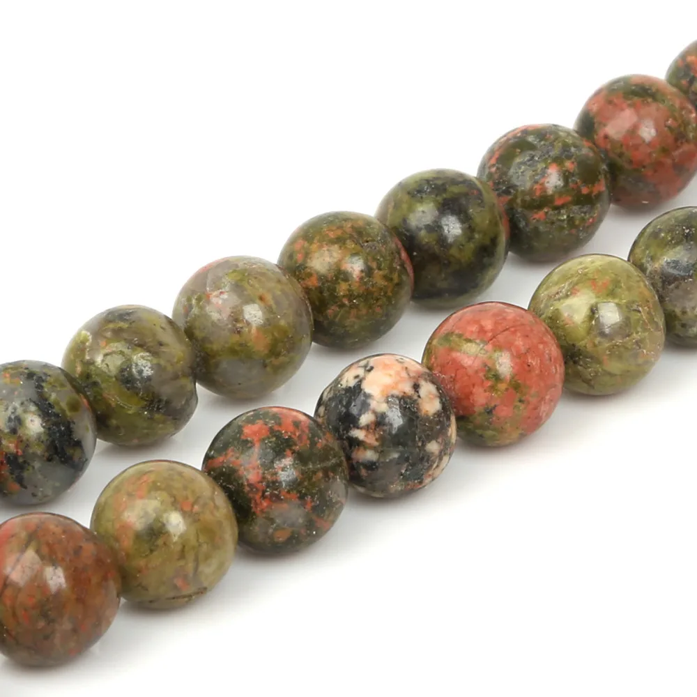 Новинка 2017 акция бусины из натурального камня Unakite круглые бусины-разделители 15