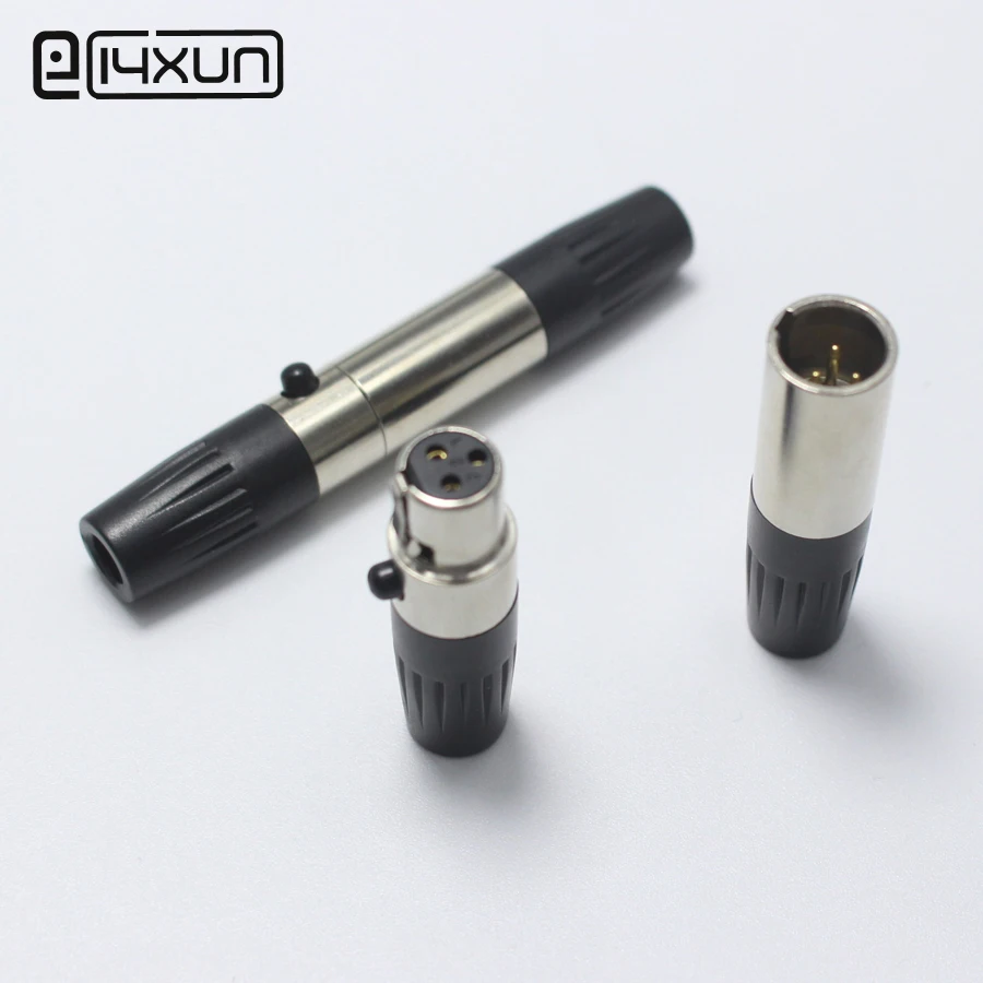 1 компл. Mini XLR 3 Pin штекер + гнездо P Аудио Микрофон монтаж шасси самоблокирующийся