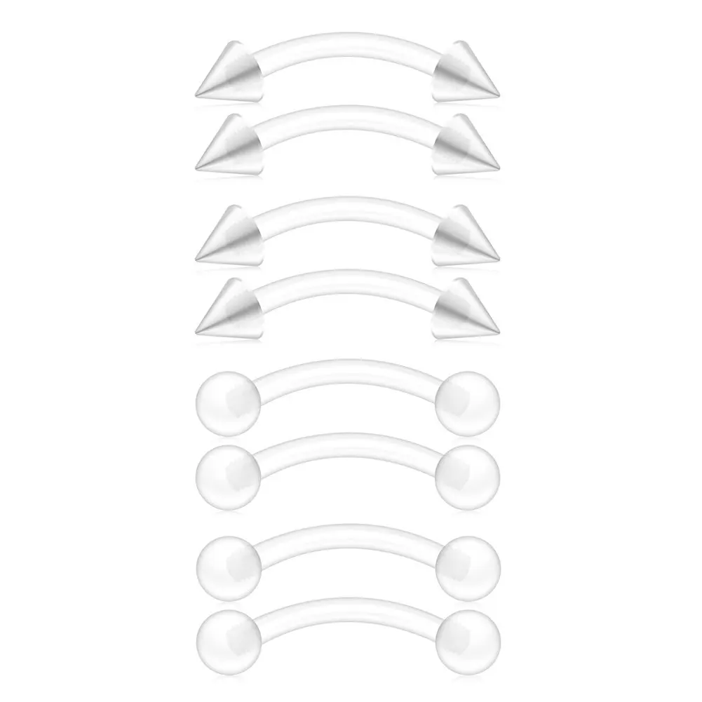 Набор украшений Bioflex для пирсинга тела прозрачный УФ гибкий акриловый носа