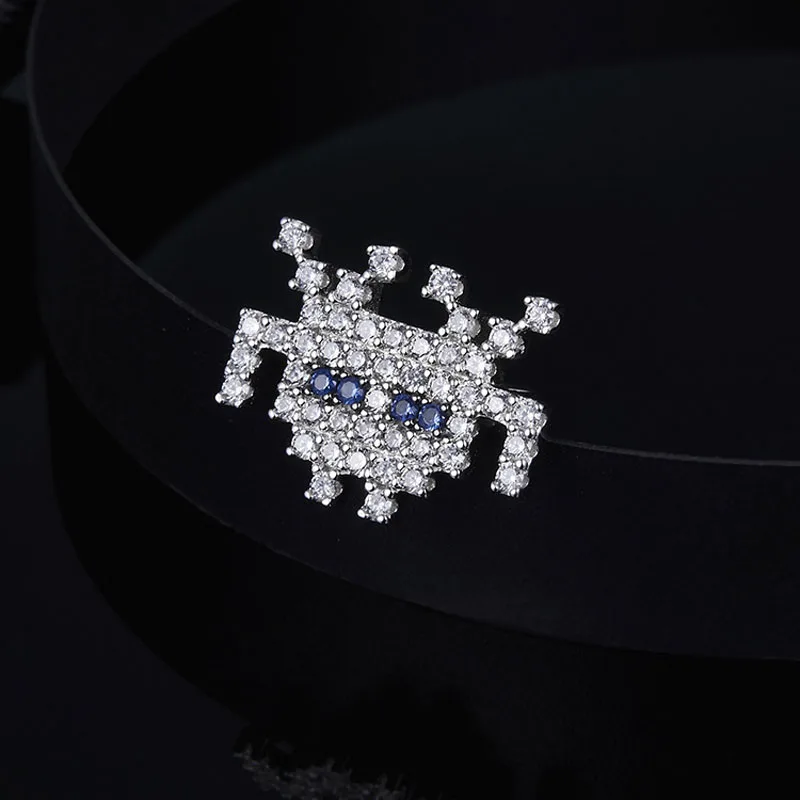 SLJELY Pure 925 Sterling Silver SPACE SHOOTER Brooch Dark Blue Zircon CZ Stones Women Fashion Jewelry October Collection | Украшения и