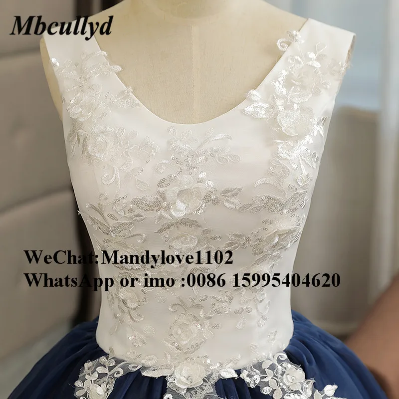Темно синее бальное платье Mbcullyd платья Quinceanera 2019 великолепные кружевные