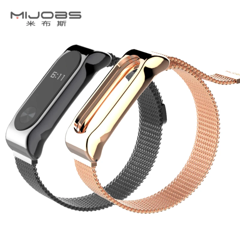 Металлический ремешок mi jobs для Xiaomi mi Band 2, браслет из нержавеющей стали без винтов для mi Band 2, сменный ремешок для mi Band 2