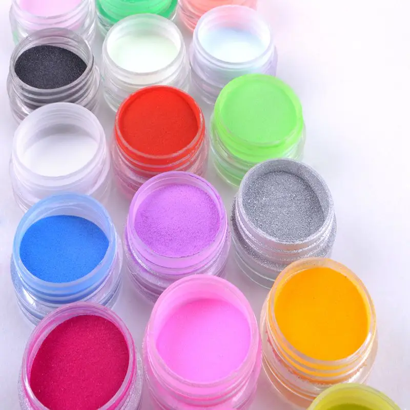 Акриловая пудра для ногтей жидкость 18 цветов сделай сам набор красочных пылевых