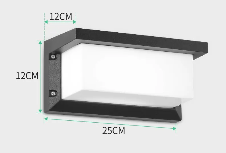 White Light Artpad 12 Вт 18 Вт Черный наружный светодиодный IP65 водонепроницаемый настенный светильник с датчиком европейский светильник для виллы Балконный светильник для сада AC110V-220V - Испускаемый цвет: White Light