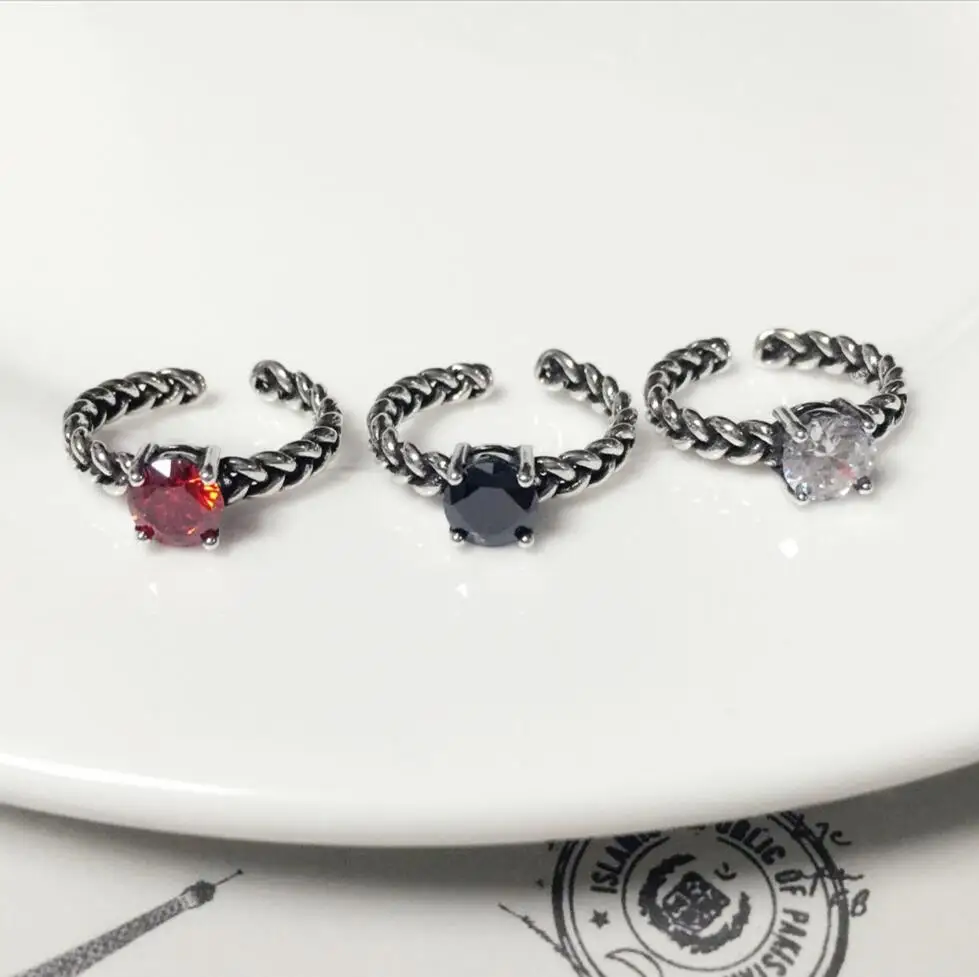 Простой дикий модный кольца из стерлингового серебра 925 для женщин с