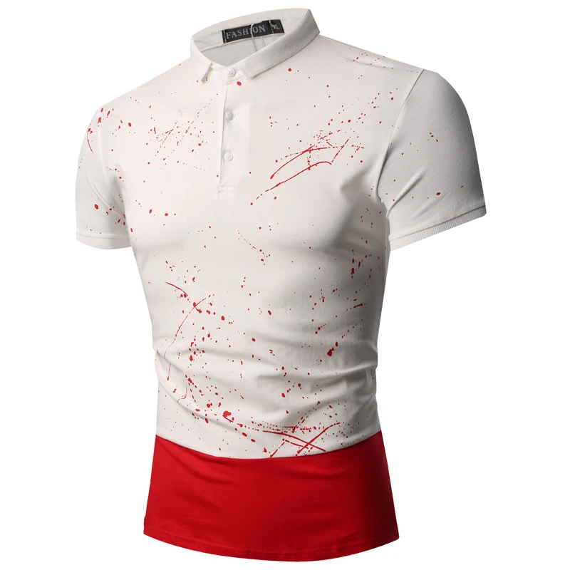 New Hot Mens Polo Shirt Brands Male printing Short Sleeve Fashion Casual Slim Breathable Polos Men Lapel Business Jerseys | Мужская
