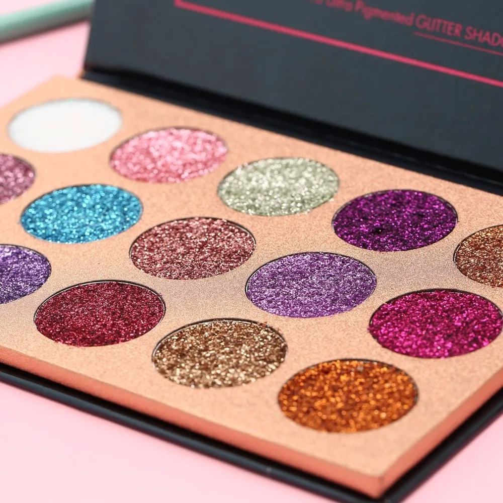 Портативная палитра теней для век BEAUTY GLAZED 15 ультрапигментированных с блеском