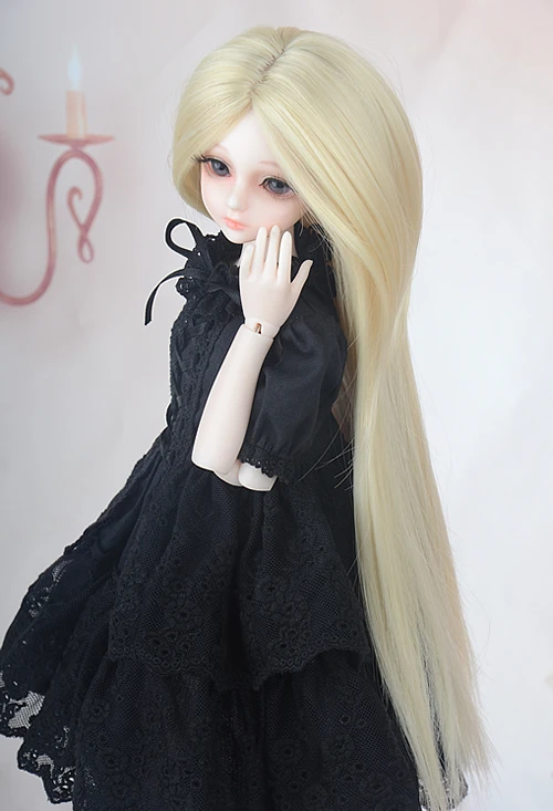 1/4 bjd кукла аксессуары бледно-золотой длинный прямой парик для волос | Игрушки и