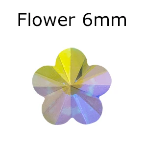 Flower 6mm 50 шт украшение ногтя стразами для ногтей искусство Стекло Кристалл AB плоская задняя сторона не горячей фиксации страз клей на Рождество декор супер блестящий - Цвет: Flower 6mm