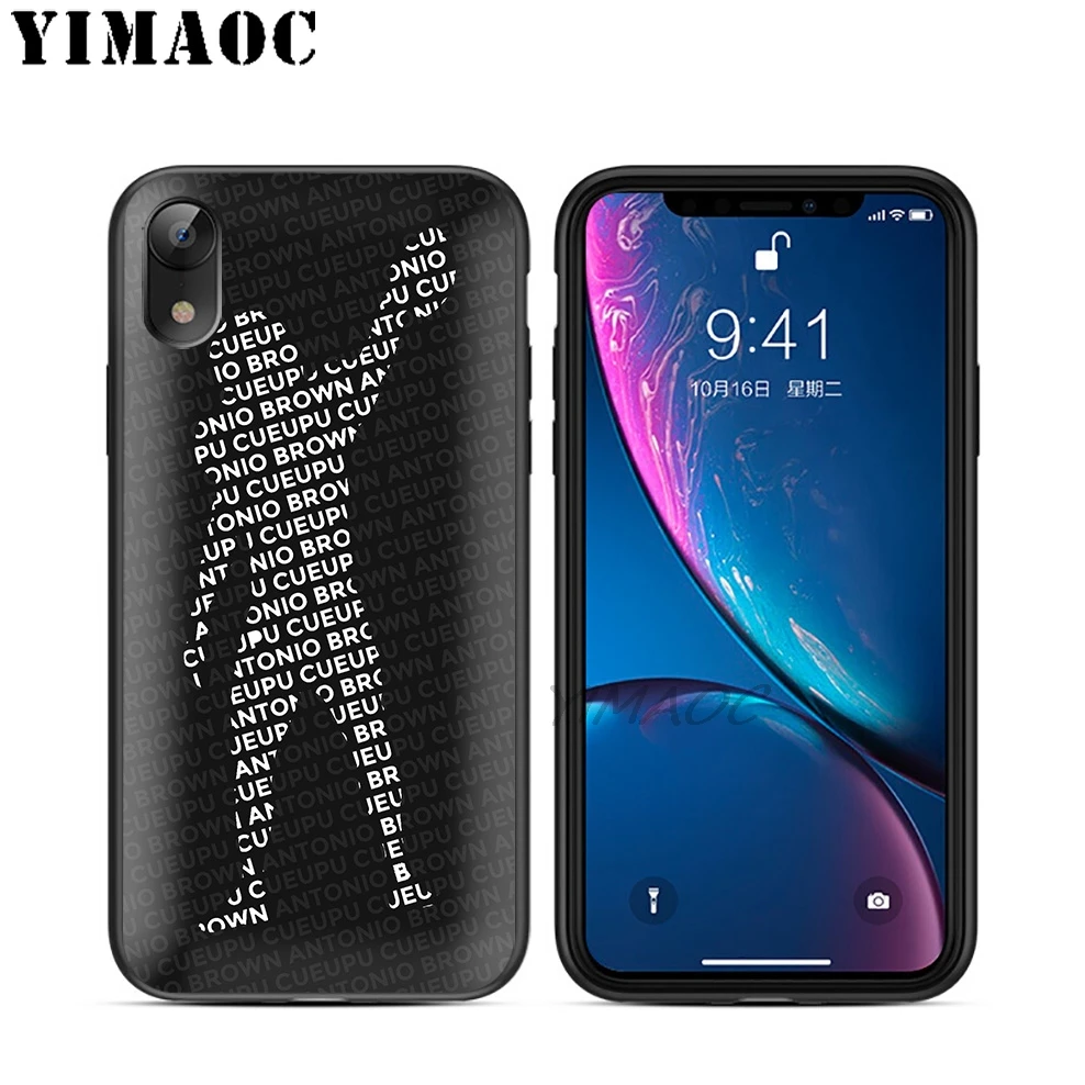 YIMAOC Antonio Brown AB84 Soft TPU Black Silicone Case for iPhone X or 10 8 7 6 6S Plus 5 5S SE Xr Xs Max |