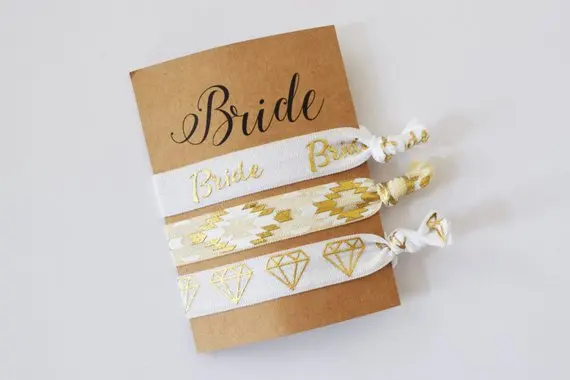 

personalized 10pcs wedding Bachelorette help me tie the knot Elastic Hair Ties Elastic Wristbands bridesmaid proposal favors