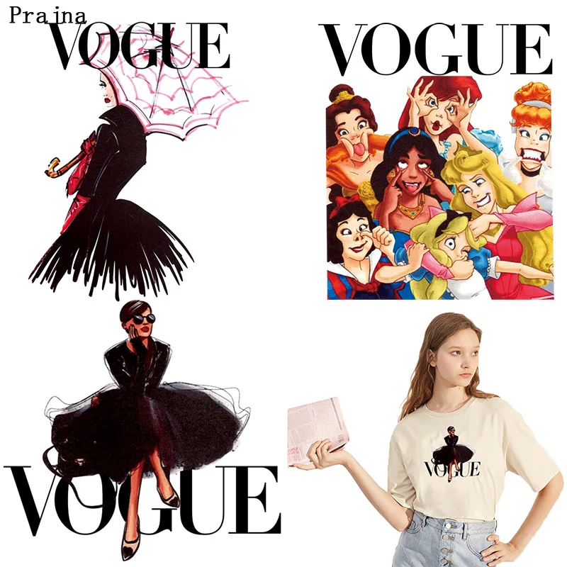Prajna DIY VOGUE термонаклейки на одежду с принтом утюга на переводе для одежды забавная принцесса девушка аппликация с горячим нанесением F