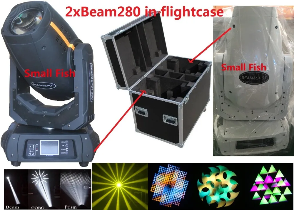 

2xCase 10R 280W Robe Beam Moving Head Light Robe Pointe 280W Sharpy Beam Light 3D Spot Beam Wash Spotlights Stage Show Dj Culb
