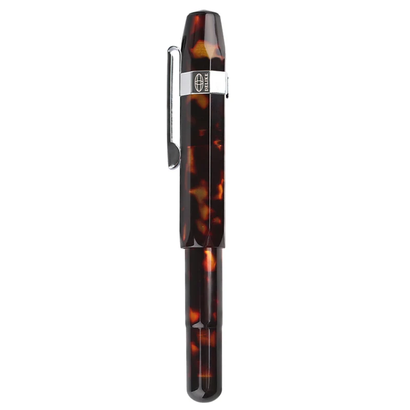 TortoiseShell Moonman Delike Alpha, перьевая ручка из смолы, тонкая, для путешествий, короткая ручка, очень тонкая/для каллиграфии, изогнутое перо, модный подарочный набор для письма - Цвет: TortoiseShell